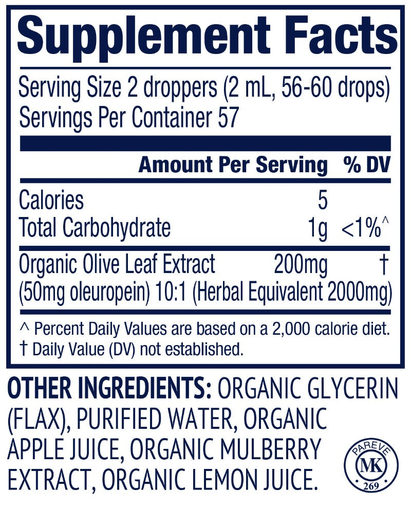 Vimergy Olive Leaf Supplement Facts