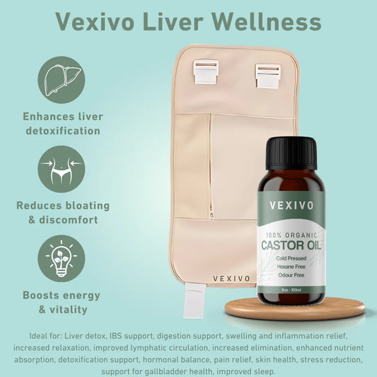 Vexivo - Liver Wellness Pack (Wrap + Caster Oil)