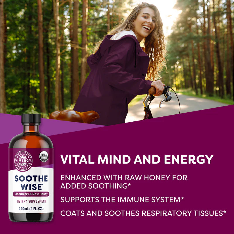 Vimergy - Soothe Wise* Elderberry & Raw Honey Syrup - RealLifeHealing