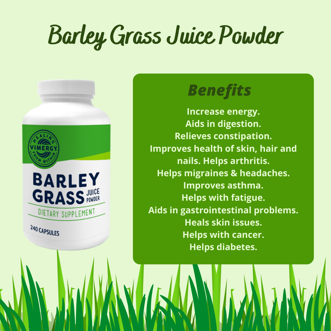 Vimergy Barley Grass Juice Powder Capsules - RealLifeHealing