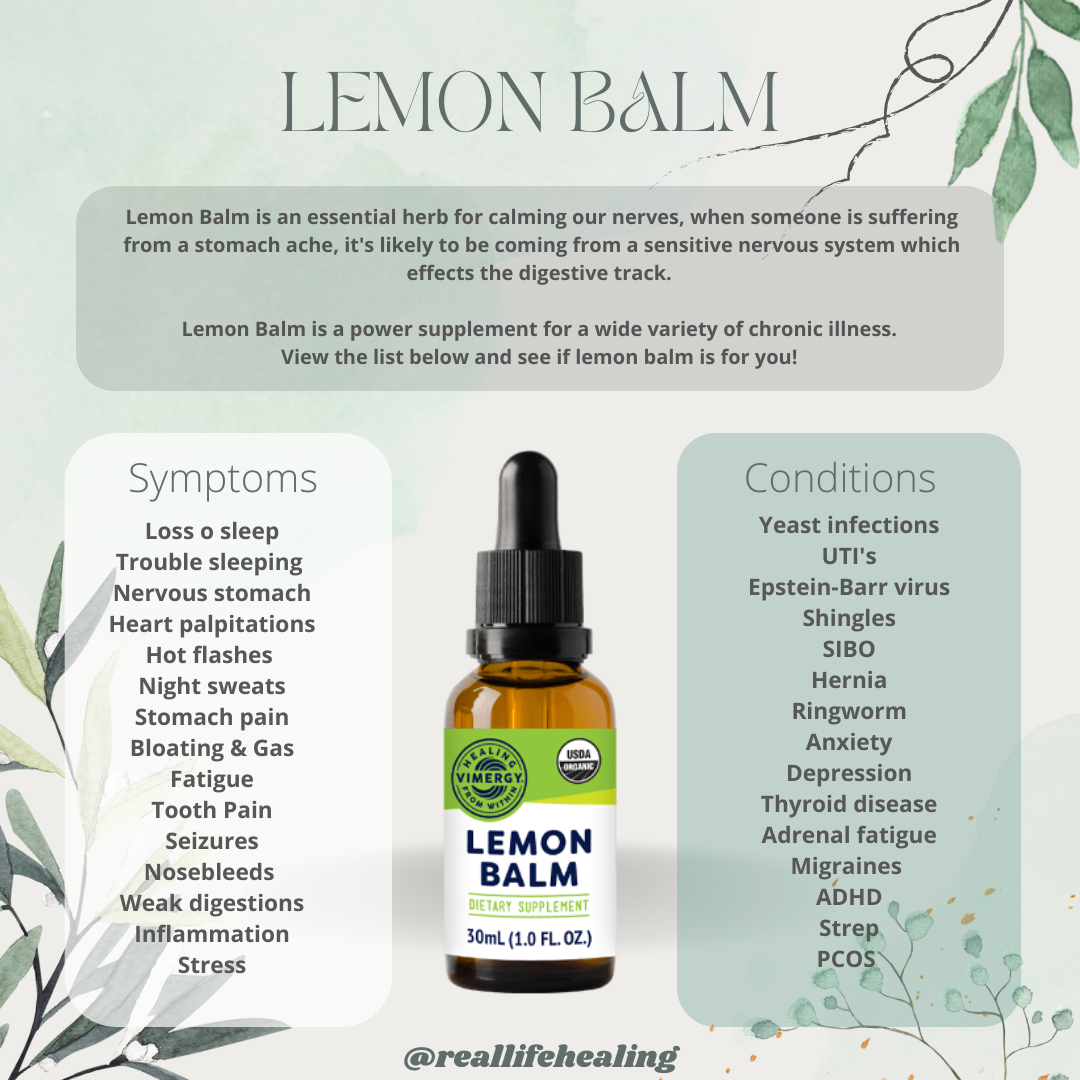 Vimergy Organic Lemon Balm Liquid - RealLifeHealing