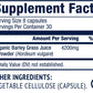 Vimergy Barley Grass Juice Powder Supplement Facts