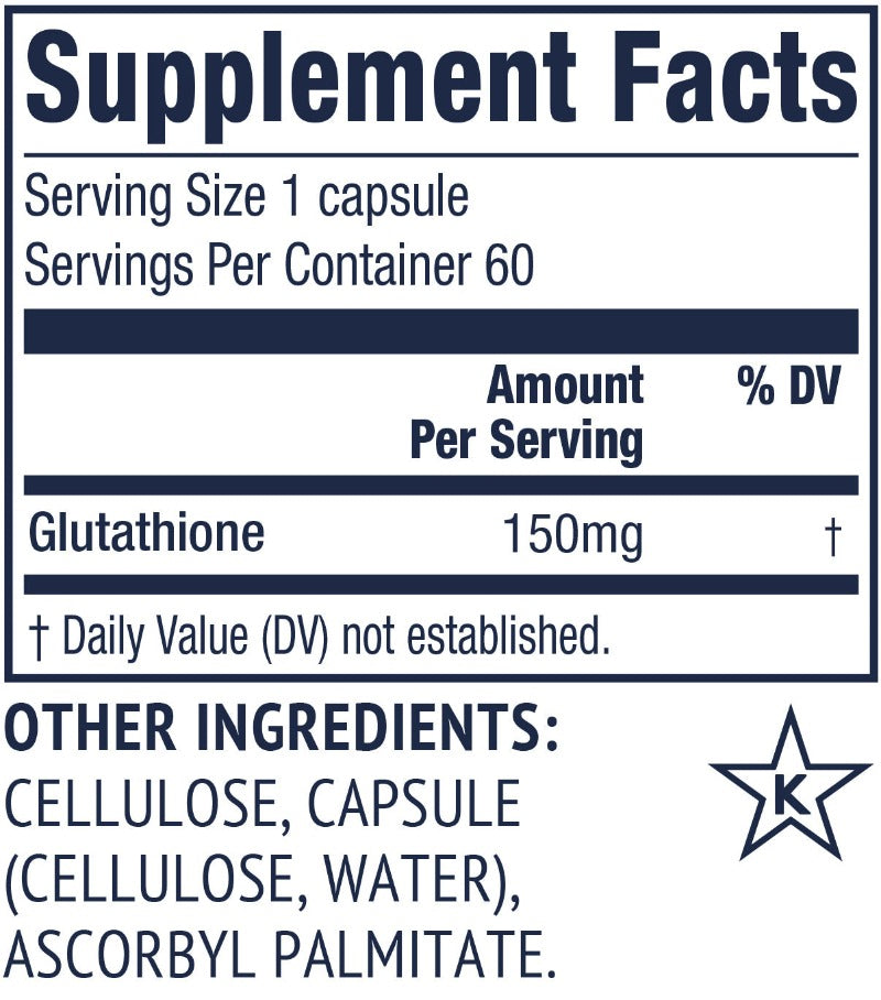 Vimergy Glutathione Supplement Facts 